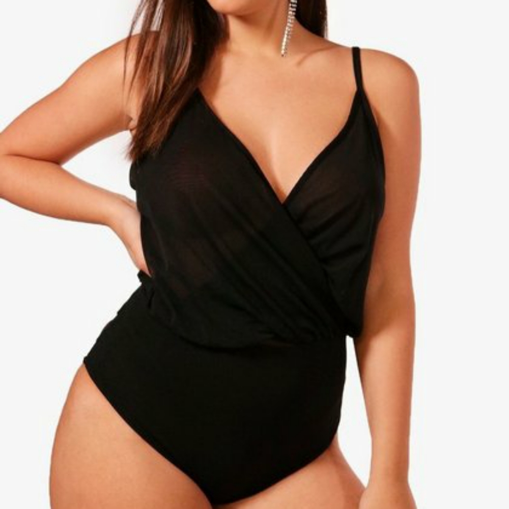 Plus Nadia Mesh Wrap Bodysuit